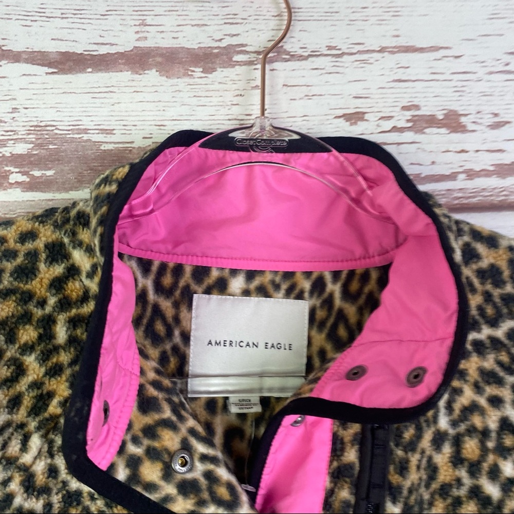 American Eagle Leopard Fleece Jacket - Picture 8 of 13